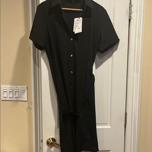 Theory Black New Tailor 2 Belted Dress